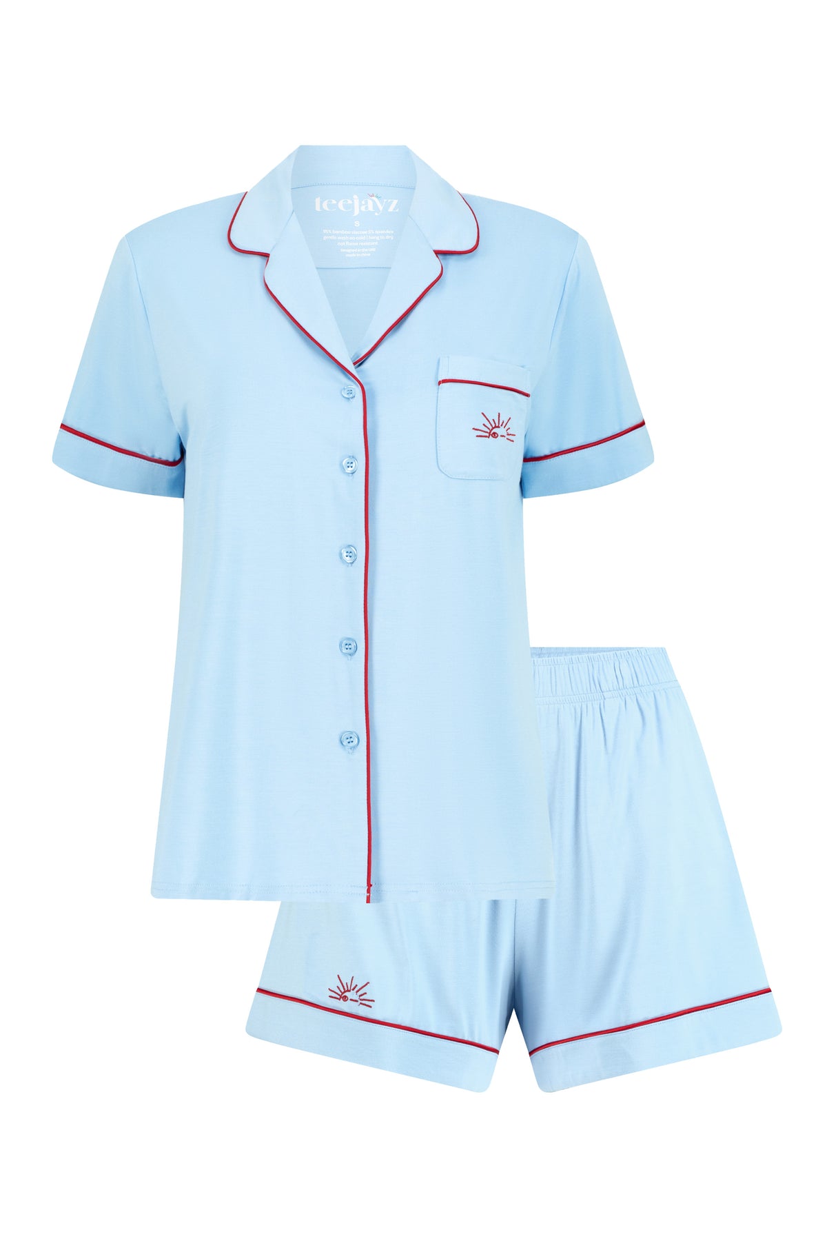 Kayla Shorts Set OEKO-TEX® Bamboo – Light Blue